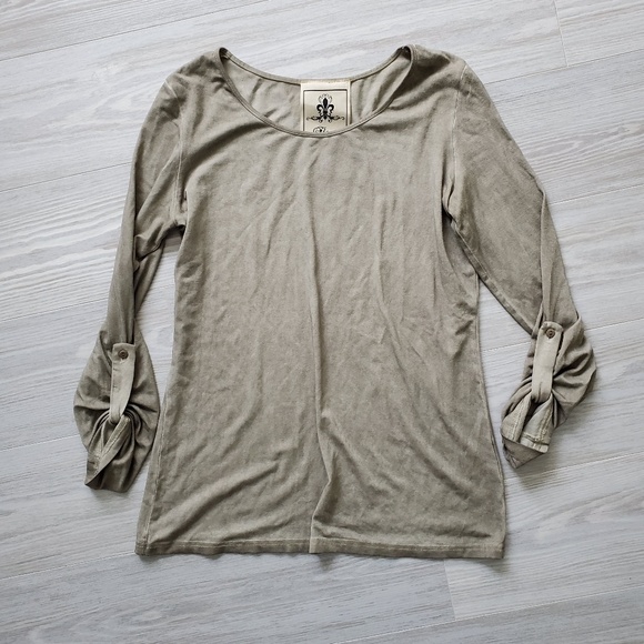 Fleur de Lis Collection Tops - Fleur de Lis Burnout Longsleeve